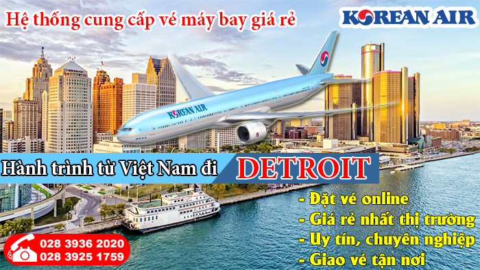 Vé máy bay Korean Air đi Detroit