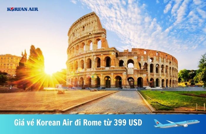 Giá vé đi Rome Korean Air